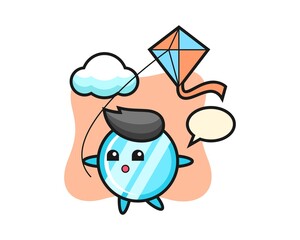 Obraz na płótnie Canvas Mirror mascot illustration is playing kite