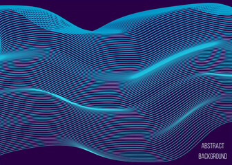 Abstract wavy lines on dark background