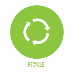Recycle arrows sign icon on white background