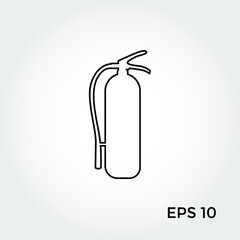 Minimalistic design fire extinguisher vector icon on white background