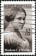 USA - 2000: shows Madam C J Charles Joseph Walker Sarah Breedlove (1867-1919), entrepreneur, Self...