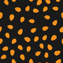Fototapeta na wymiar Seamless pattern with autumn leafs on black background
