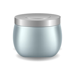 Realistic cosmetic jar on a white background