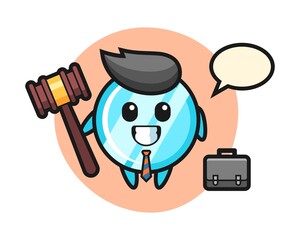 Illustration of mirror mascot as a lawyer