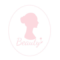  Beauty salon logo template. Woman.  Silhouette of a woman.