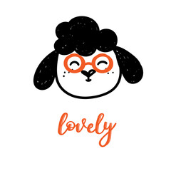 Cute face of a sheep