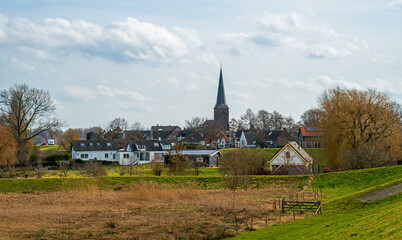 Fototapeta na wymiar View over the village of Everdingen, Netherlands 