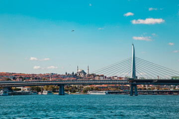 Strait of Bosphorus and Galata Bridge.