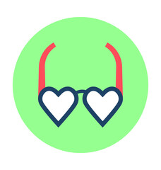 Heart Glasses Vector Icon