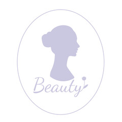  Beauty salon logo template. Woman. Silhouette of a woman.