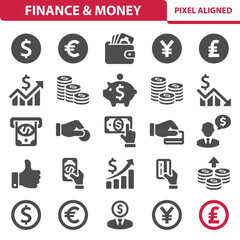 Finance, Money, Investment, Investing, Business Icons