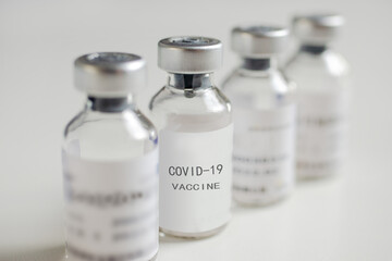 Close up medical reagent bottle