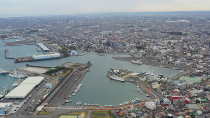 港の空撮　漁港　漁業