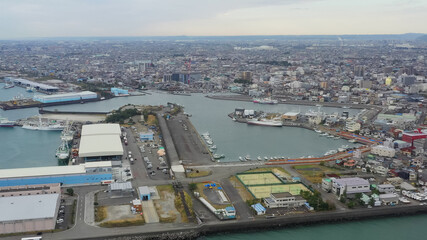 Fototapeta premium 港の空撮 漁港 漁業
