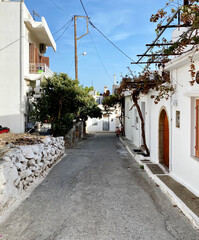 Street in Kritsa town on Crete Island , Greece