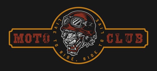 Motorcycle club colorful logo
