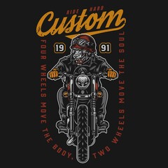 Custom motorcycle vintage colorful print