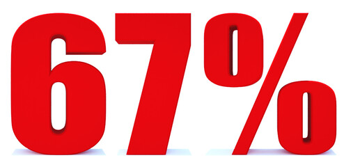 67 Percent off 3d Sign on White Background, Special Offer 67% Discount Tag, Sale Up to 67 Percent Off,big offer, Sale, Special Offer Label, Sticker, Tag, Banner, Advertising, offer Icon