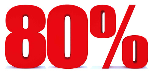 80 Percent off 3d Sign on White Background, Special Offer 80% Discount Tag, Sale Up to 80 Percent Off,big offer, Sale, Special Offer Label, Sticker, Tag, Banner, Advertising, offer Icon