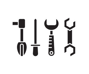 wrench and screwdriver icons set 