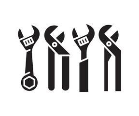 wrench and spanner icons set vector