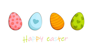 set of eggs, happy easter, cute