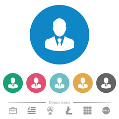 Businessman avatar flat round icons