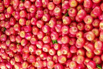 Apples background, a lot of red apples, texture