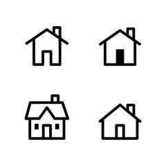 Set of house vector icons. Homes clipart symbols. Home pictogram collection.