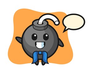 Character mascot of bomb as a sailor man