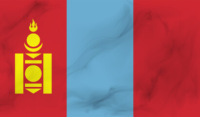 Flag of Mongolia with effect crumpled paper and grunge