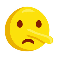 Lying Emoji Icon Illustration. Long Nose Vector Symbol Emoticon Design Doodle Vector.