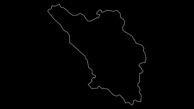 Chaharmahal va Bakhtiari Iran province map outline animation