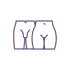 Male and female reproductive systems RGB color icon. Human sexual anatomy. Biological characteristics. External sexual organs. Sex-distinction. Gender differences. Isolated vector illustration