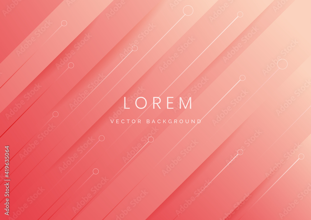 Poster abstract diagonal overlapping geometric shape on pink, orange gradient background.