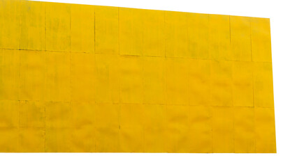 Isolate, large glittering yellow steel plate.