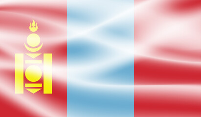 Flag of Mongolia with effect crumpled paper and grunge