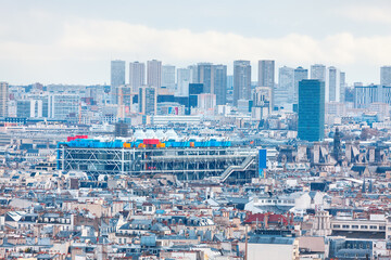 Fototapeta na wymiar Urban district in Paris . Modern city scenery with skyscrapers