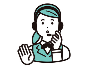 コールセンター、オペレーターの女性　説明