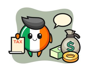 Character cartoon of ireland flag badge as a accountant