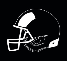 Fototapeta premium football helmet white on black background