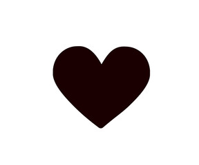 Flat black heart icon. Vector illustration.