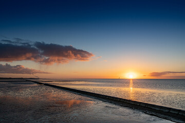 Picturesque sunset over the North sea