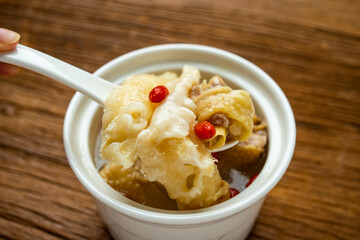 Chinese Food Nourishing Health Soup, Fish Maw Stewed Chicken Soup
