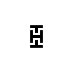 Simple square logo illustration. square logo THT letter isolated on white background.