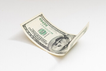 bill one hundred dollars on a white background