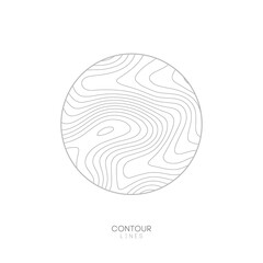 White Topographic map circle logo concept.Topo map elevation lines. Contour vector abstract vector illustration.