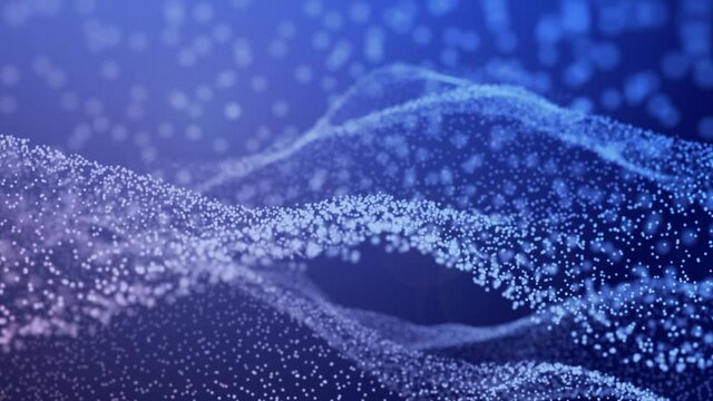 Area of luminous particles smoothly wriggling in space with the depth of field