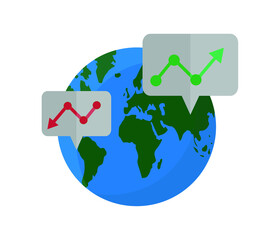 logo icon with global economic business management concept.