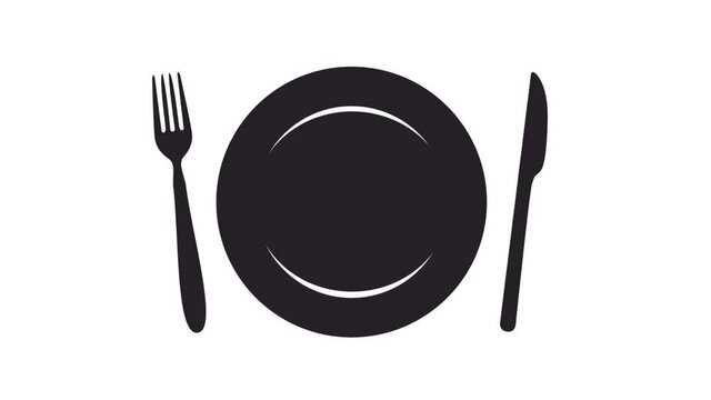 cutlery graphic- plate, fork,knife animated